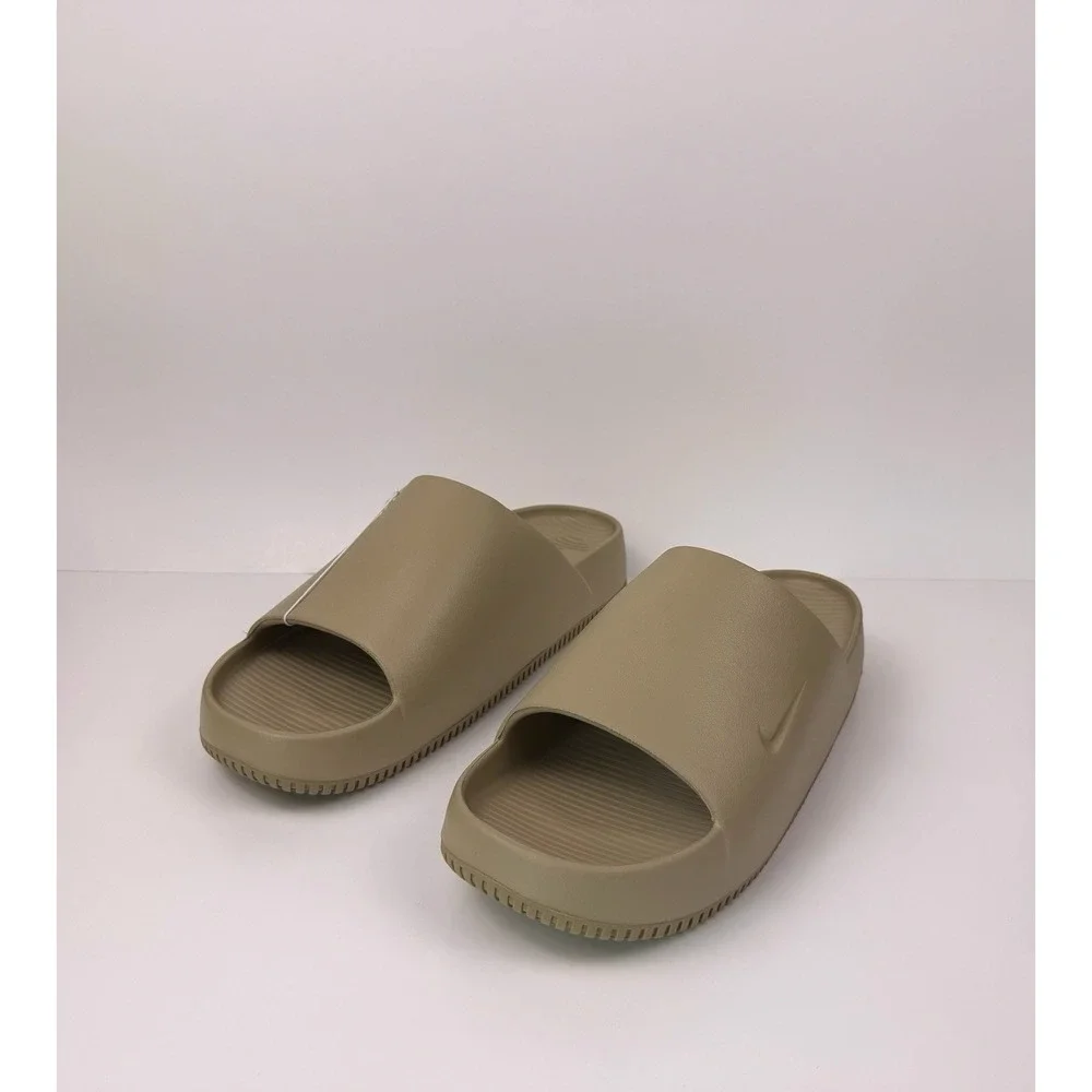 Nike Calm Slide Mens 13 Khaki Tan Slip On Sandals FD4116-201‎